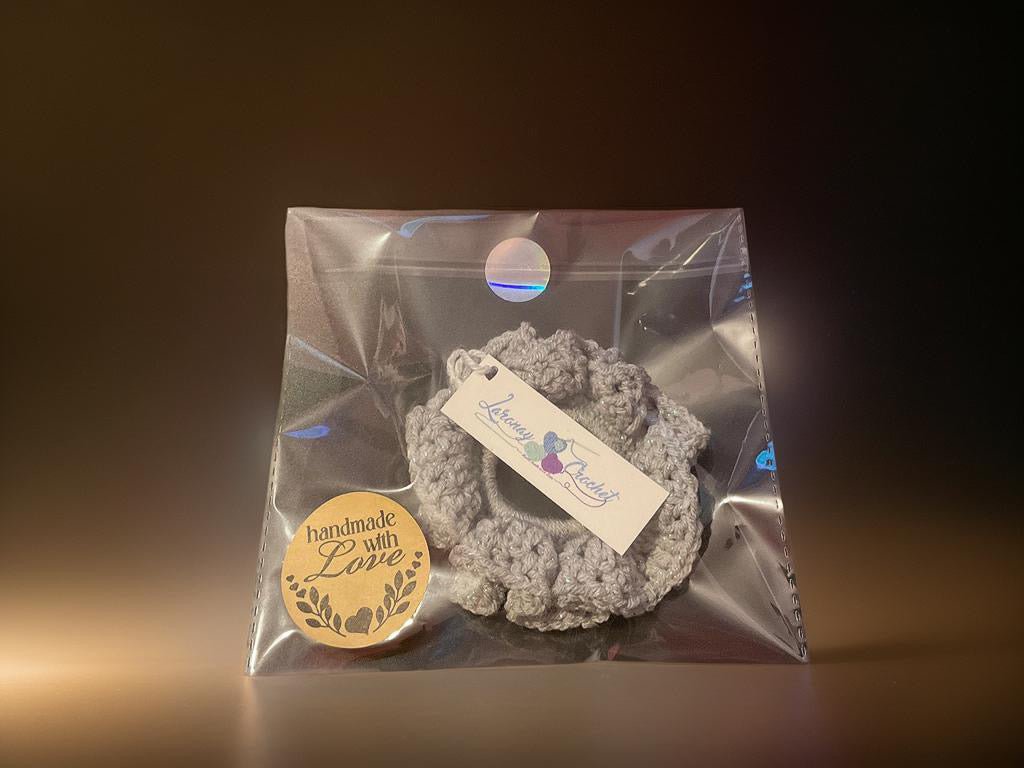 Sparkle Grey Glitter Scrunchie