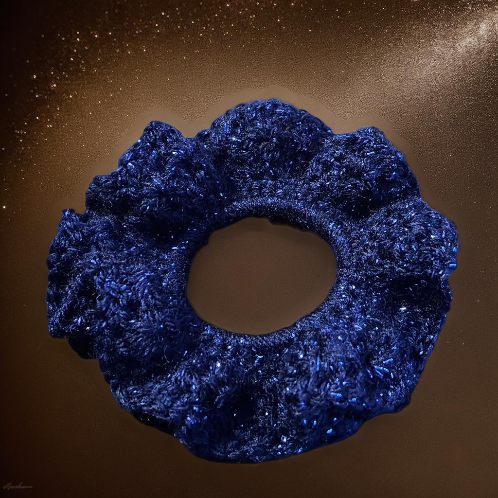 Sparkle Navy Scrunchie