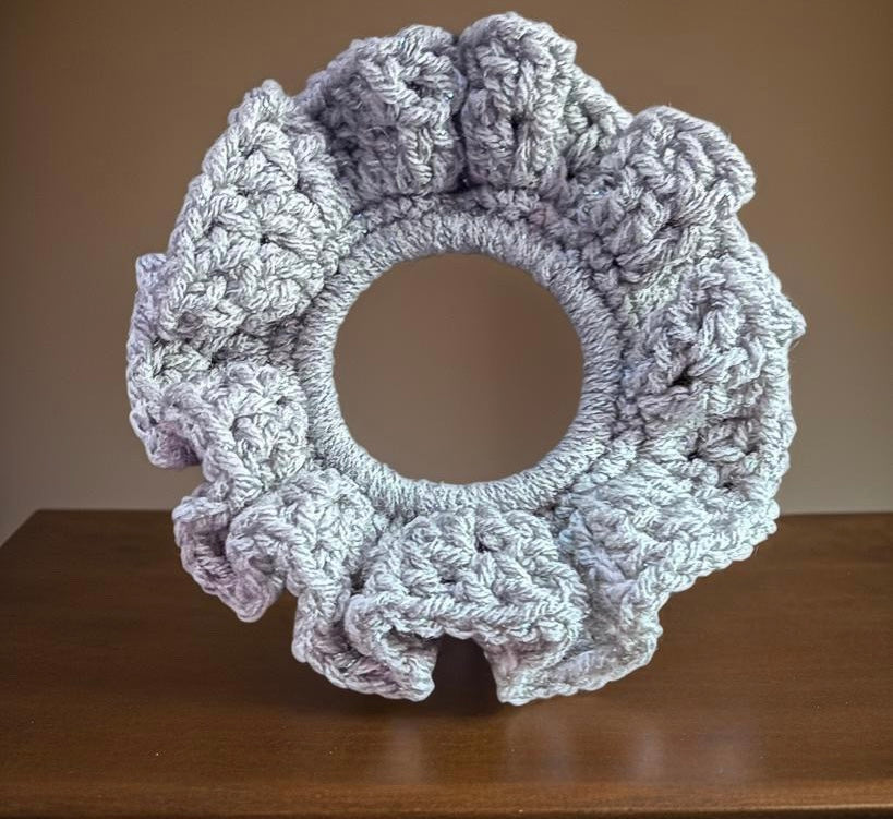 Sparkle Grey Glitter Scrunchie